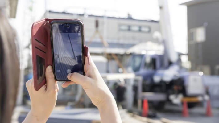 スマホで被害状況を撮影